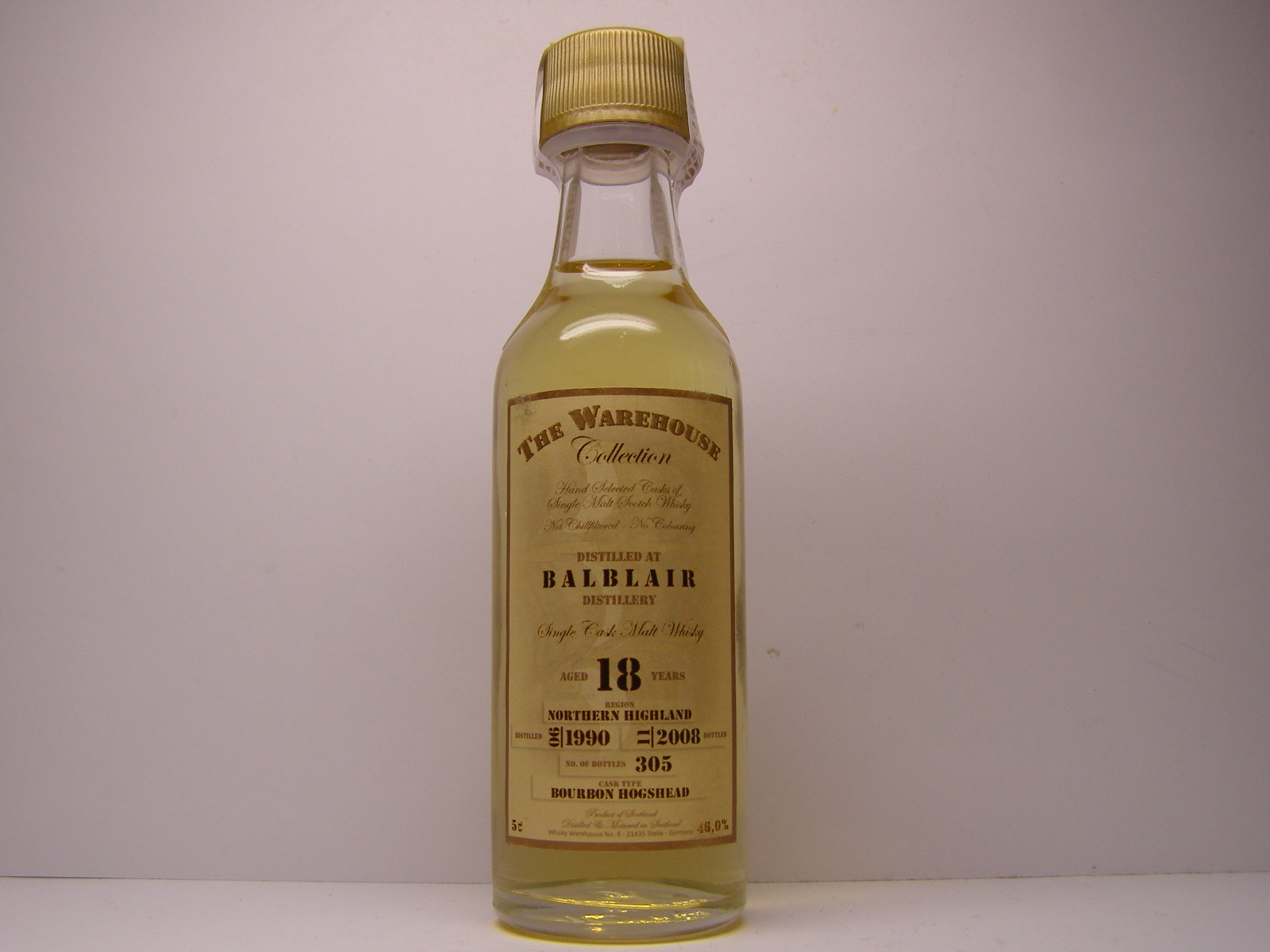 SCMW 18yo 1990-2008 "The Warehouse Collection" 5cl 46%