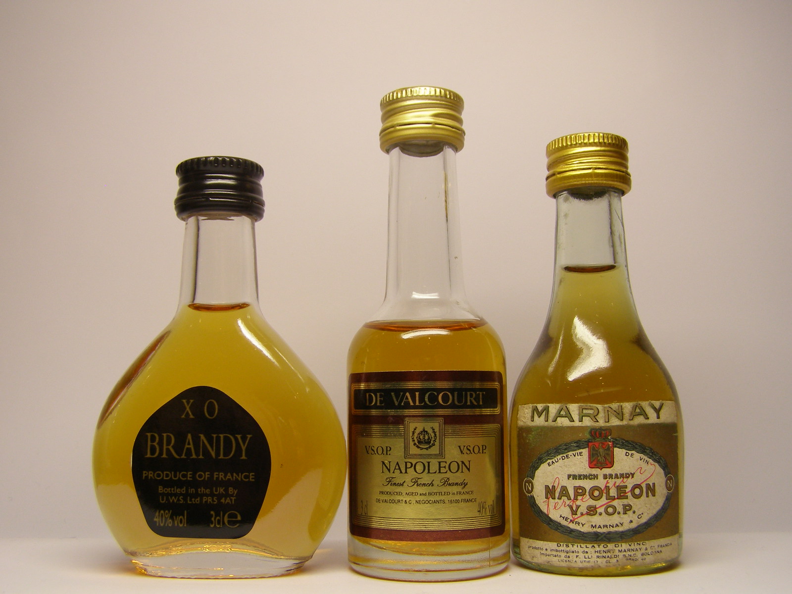 XO Brandy , De Valcourt VSOP , Marnay VSOP