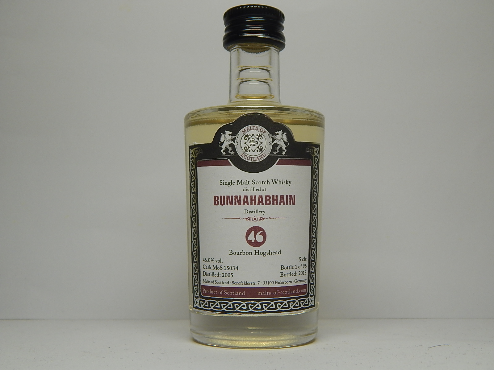 SMSW Bourbon Hogshead 10yo 2005-2015 "Malts of Scotland" 5cle 46%vol.