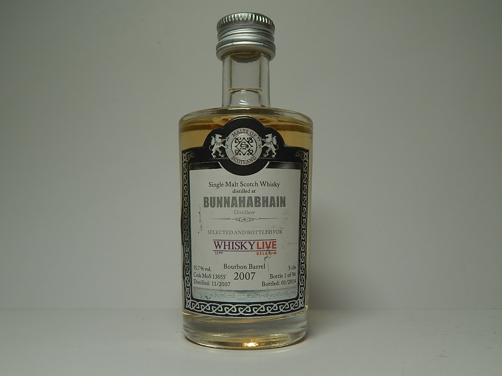 WHISKYLIVE SMSW Bourbon Barrel 7yo 2007-2014 "Malts of Scotland" 5cle 55,7%vol.