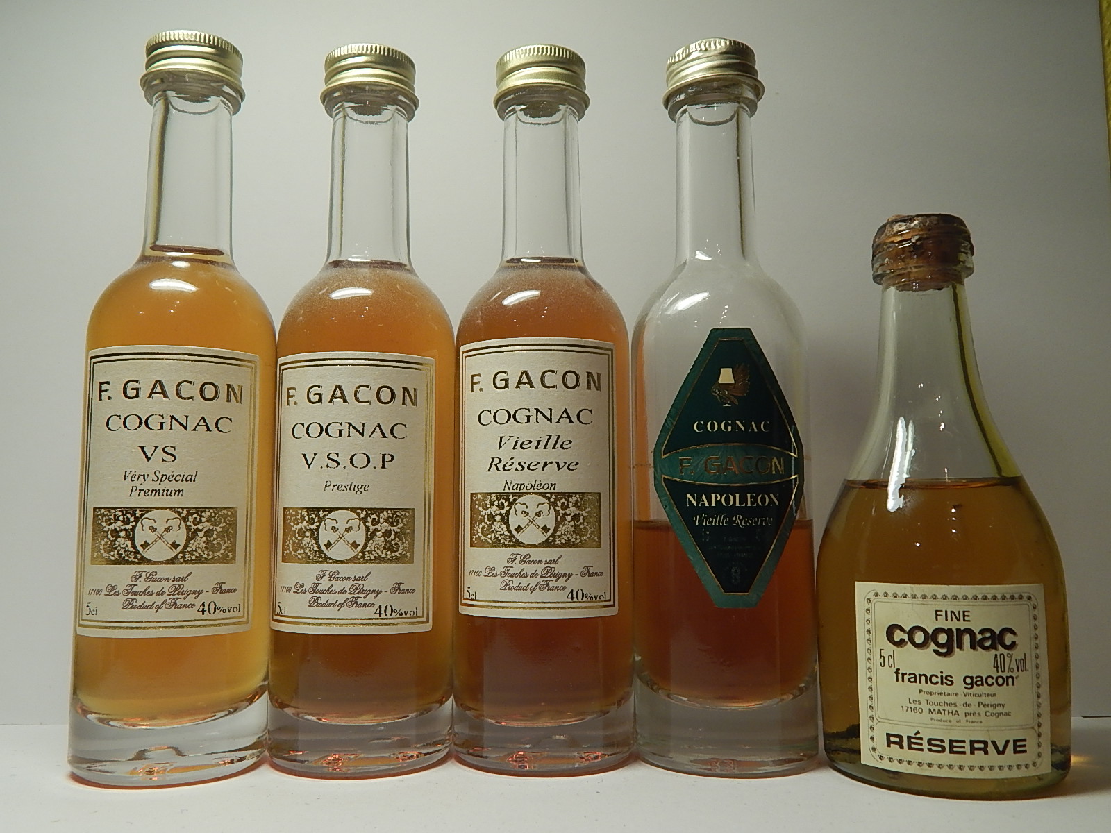 GACON VS - VSOP - Vieille Reserve - Napoleon - Reserve Fine Cognac