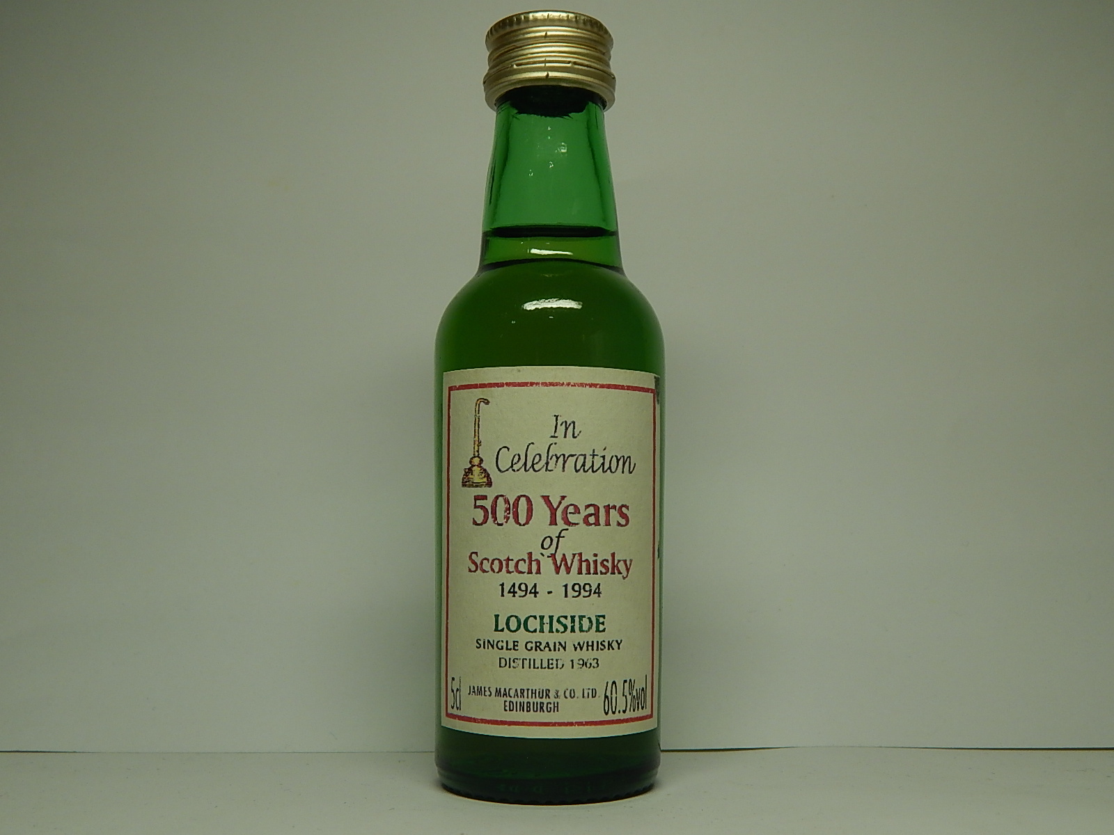 In Celebration 500 years SMSW 1963 "James MacArthur´s" 5cl 60,5%vol