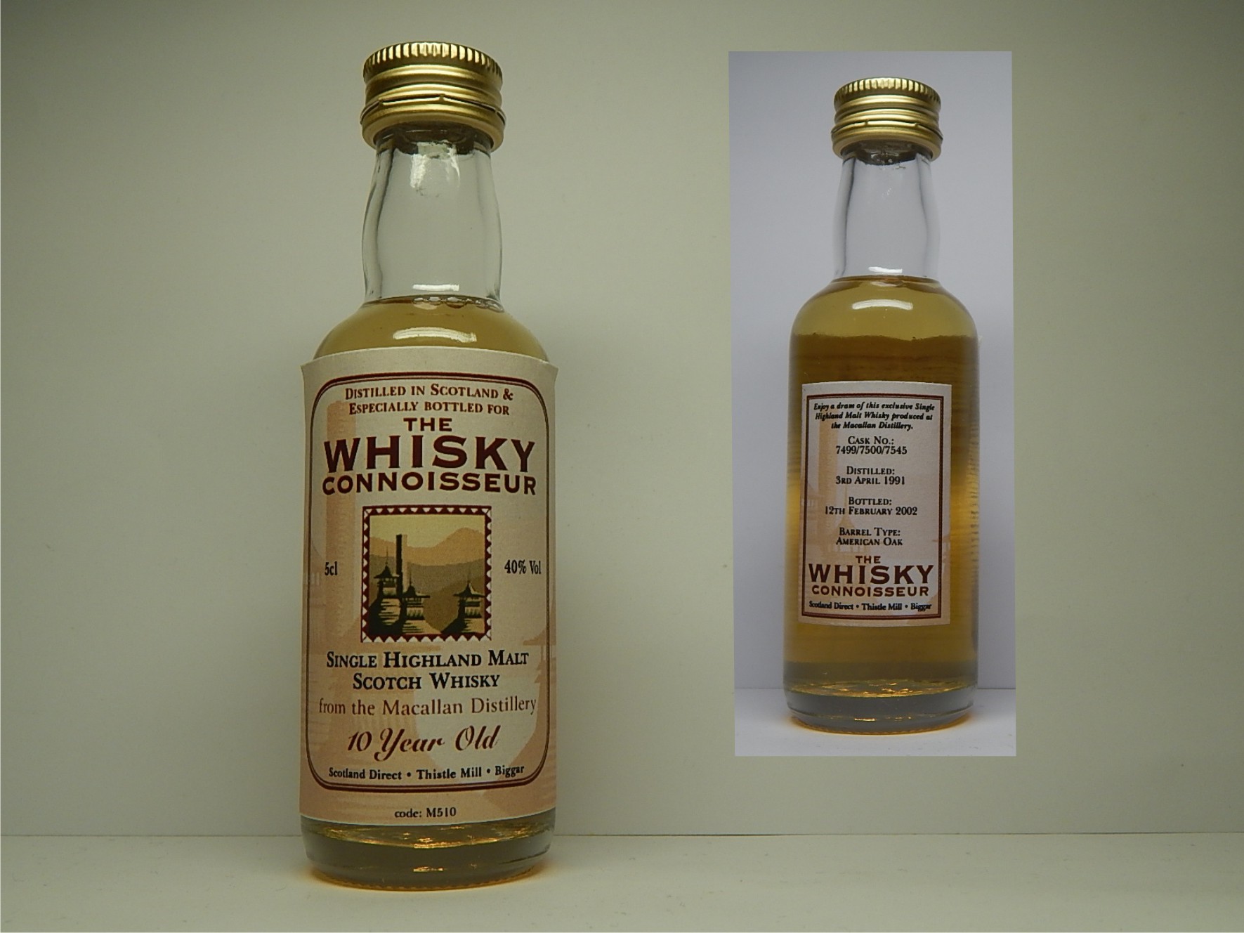 SHMSW 10yo 1991-2002 "Whisky Connoisseur" 5cl 40%Vol