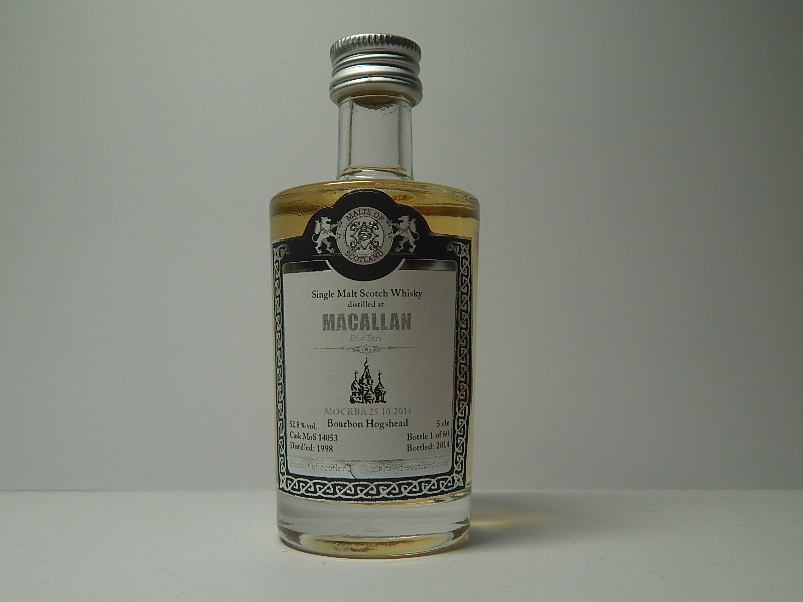 MOSKVA 2014 SMSW Bourbon Hogshead 16yo 1998-2014 "Malts of Scotland" 5cle 52,8%vol