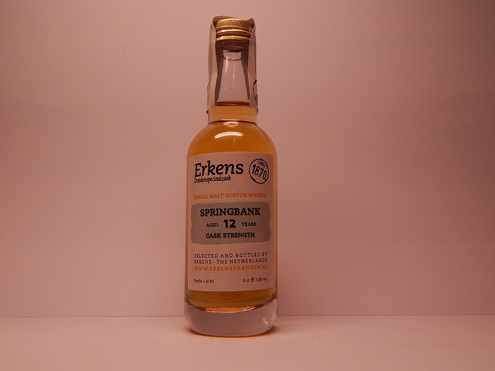 SMSW 12yo "Erkens whisky" 5cle 52%vol.